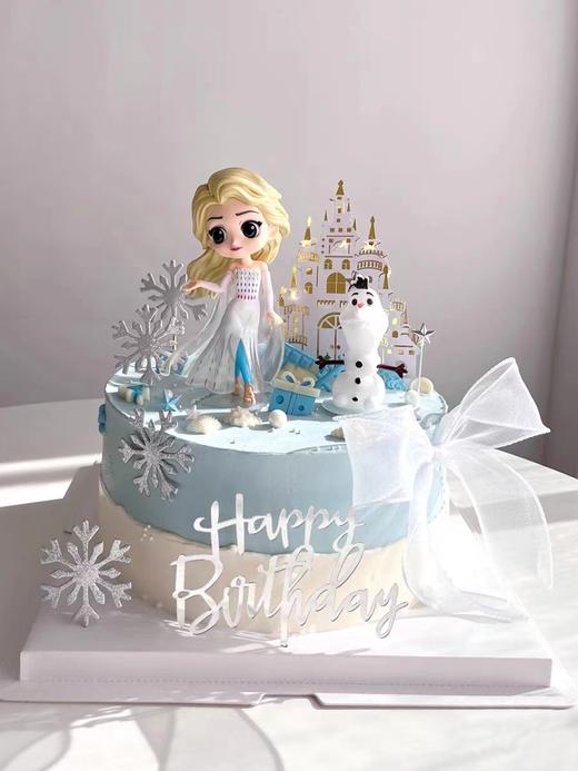 【三款】半翻糖少女蛋糕旋转音乐爱莎（部分装饰选用接近替代） 商品图0