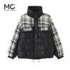 mc2黑色立领小香风撞色短款羽绒外套女装2023冬装新款时尚面包服 商品缩略图3