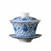 永利汇青花缠枝莲盖碗三才碗手抓碗品茗杯茶漏功夫茶具套组礼盒装复古 商品缩略图4