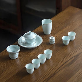 永利汇整套影青瓷功夫茶具陶瓷茶具套装盖碗茶漏茶杯彼岸花开礼盒高档