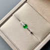 高冰种阳绿翡翠蛋面戒指18k白金钻石镶嵌 商品缩略图0