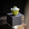 永利汇苹果绿手绘夏花盖碗中式陶瓷茶器系夏日泡茶碗家用色釉瓷 商品缩略图3