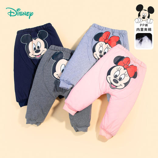 迪士尼童装秋冬季小童夹棉保暖长裤米奇唐老鸭休闲束脚裤234K1372 商品图10