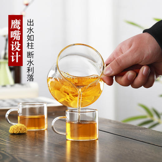 永利汇木把玻璃公道杯家用透明加厚茶海月牙过滤配件耐热茶漏杯 商品图2