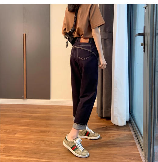 裁缝学苑AS143 哈伦牛仔裤纸样女秋装高腰宽松九分直筒裤子打版 商品图3