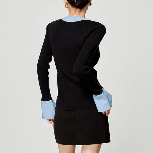 裁缝学苑AS144 V领撞色女装新款毛衣针织衫纸样开衫打版裁剪样板 商品图2