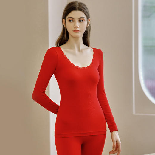冬季【新款保暖内衣】女薄款修身美体 棉质秋衣秋裤套装 无缝内穿 百搭内衣 商品图7