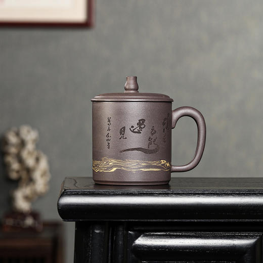 【3折清仓，仅两个】宜兴智慧-百福紫砂杯个人专用茶杯手工大容量带盖家用泡茶 商品图4