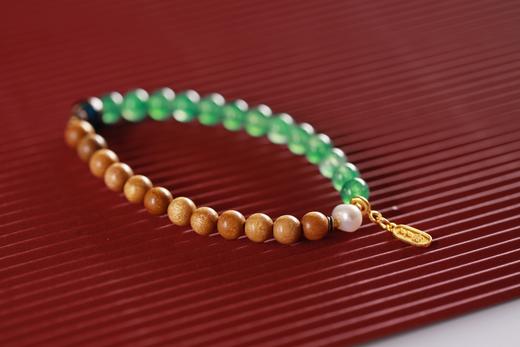 JSNM0142-1°金丝楠木绿水晶手串 商品图2