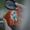 永利汇无落景德镇手工手绘矾红开窗松峰建水带盖茶道配件干泡水盂 商品缩略图3