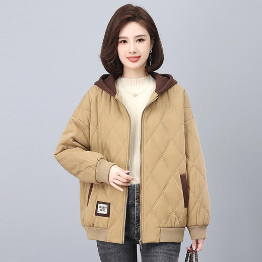 2023年冬季上新气质时尚文艺风遮肉显瘦连帽防风加厚保暖棉衣棉服HR-WY82019 商品图1