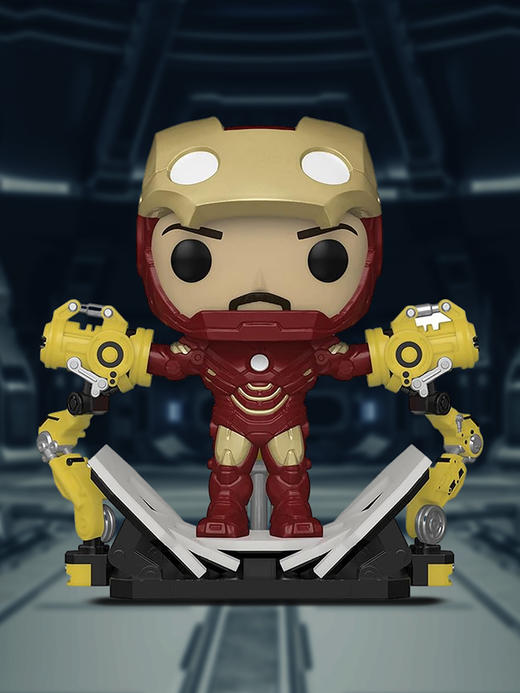 Funko POP  Deluxe: IM2- Iron Man Mark IV w/Gantry (MT)(GW)美漫 漫威英雄钢铁侠 - 拆甲台金属涂装夜光限定款手办 56772 商品图1