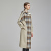 NH963斯尔丽23冬新款时尚保暖羊毛大衣连帽拼格子宽松显瘦双面呢长大衣 商品缩略图2