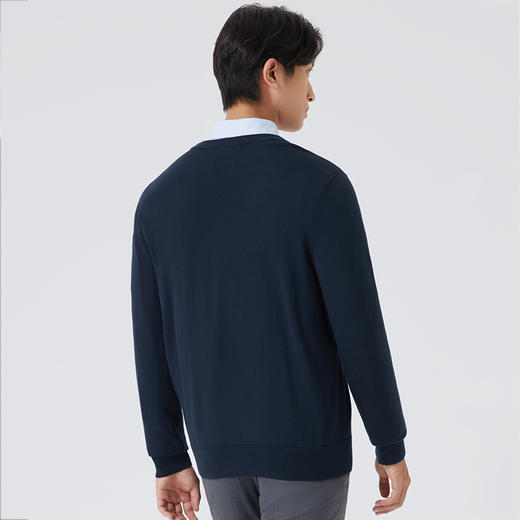 十如仕圆领可机洗针织混纺美利奴羊毛衫-FS01-01 商品图3