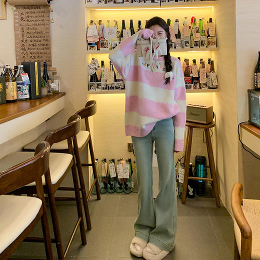 <曾小咸推荐>【海岛落日】2色条纹毛衣 商品图2