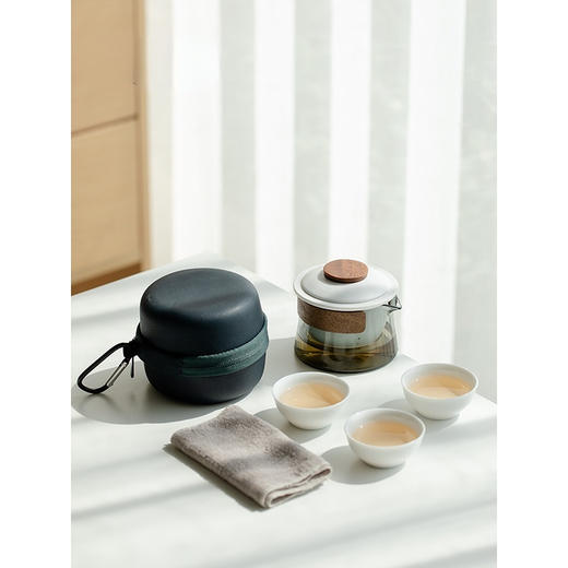 永利汇玻璃便携式旅行茶具套装快客杯户外露营喝茶装备茶杯套装 商品图0