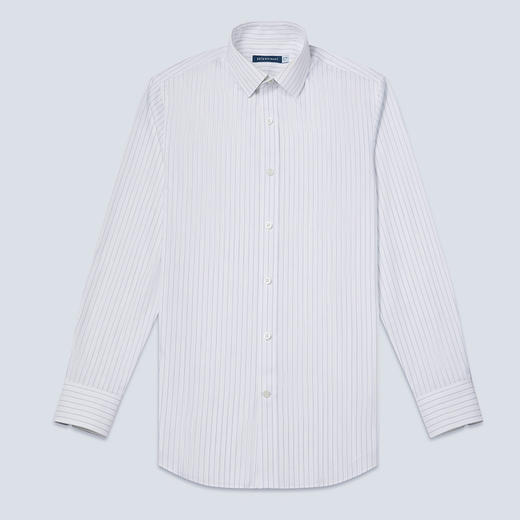 十如仕小方领钢笔蓝条纹长袖衬衫-301-01 商品图8