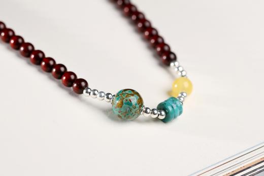 DQ0189°满星小叶紫檀紫檀+大漆手串 商品图1