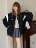SOMESOWE 皮革拼接刺绣羊毛毛呢廓形棒球服外套S2306228[福利品] 商品缩略图2