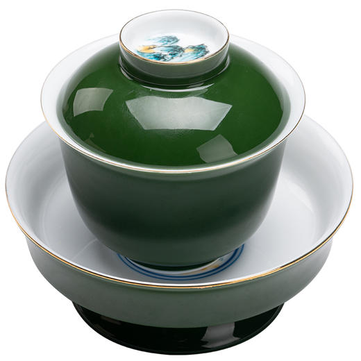 永利汇三才盖碗家用套装陶瓷茶杯绘画单个女功夫壶承茶具泡茶碗 商品图4