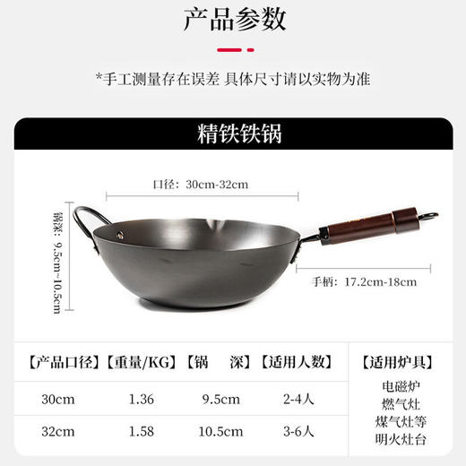"国货品牌王源吉 精铁炒锅  赠品：开锅猪油，洗碗布、毛巾" 商品图3