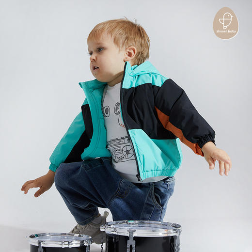 【秋冬棉衣】卓儿男小童厚棉服连帽外套适合1.5-6岁 商品图1