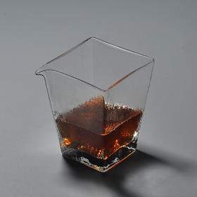 永利汇四方锤目纹耐热玻璃公道杯公杯小号茶海分茶器功夫茶具配件