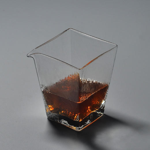 永利汇四方锤目纹耐热玻璃公道杯公杯小号茶海分茶器功夫茶具配件 商品图0