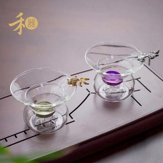 永利汇禾器悠游钛滤网金鱼银鱼金龙银龙茶漏玻璃茶滤茶配件茶器 商品图1