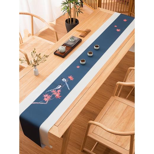 永利汇形相彩绘防水茶席茶巾茶桌布禅意桌旗手绘中国风套装定制 商品图0