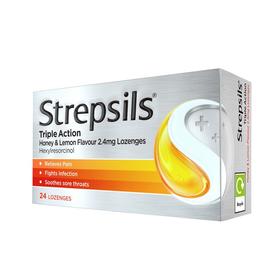 【香港发】Strepsils使力消 润喉糖蜂蜜柠檬味24粒