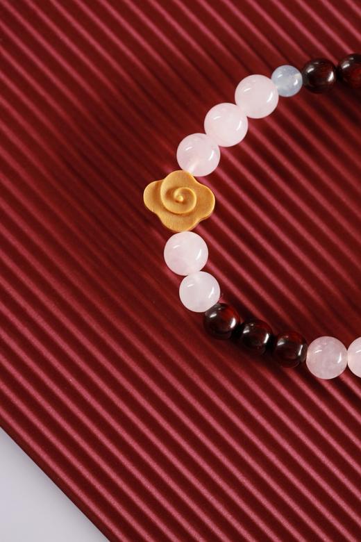 XYZT0536°昕粉 小叶紫檀水晶手链手串 商品图5