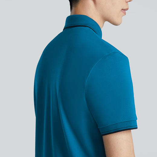 十如仕拒水汗无痕条纹镶边短袖POLO衫P01-04 商品图5