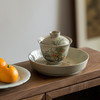 永利汇草木灰壶承日式陶瓷干泡盘圆形茶承家用茶点盘果盘点心盘 商品缩略图1