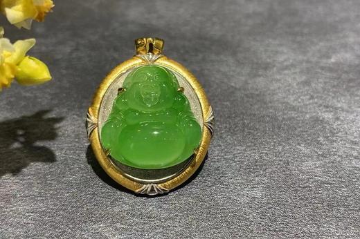 【御珠宫坊】金镶碧玉弥勒佛吊坠 商品图4