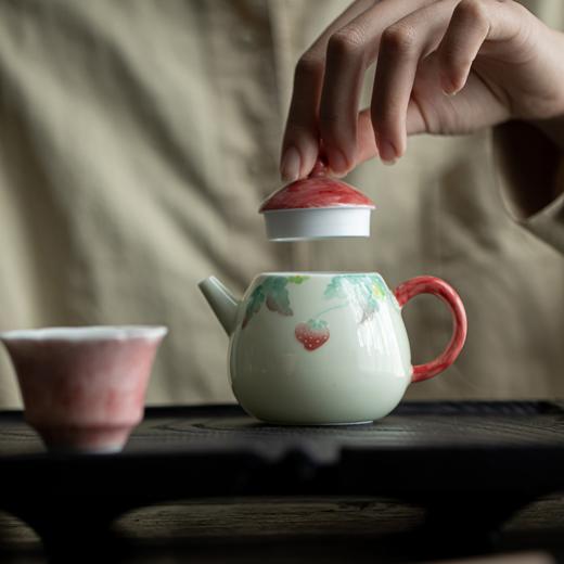 永利汇明知山志治愈系手绘小茶壶树莓釉下彩家用壶中式手执壶 商品图1