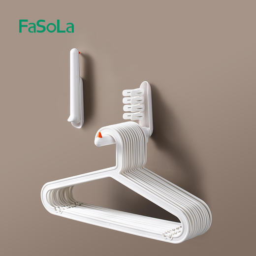 FaSoLa衣架收纳架家用免打孔阳台壁挂晾衣架挂杆多功能整理架神器 商品图6