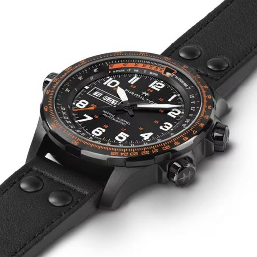 汉米尔顿 Hamilton 卡其航空系列超越风速双历自动机械表 H77785733 商品图3