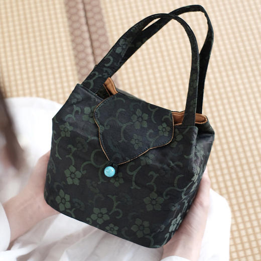 永利汇  慢蓝绢纺香云纱茶事包旅行茶具中式收纳包防磕碰便携棉麻包茶道 商品图3