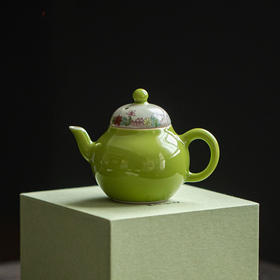 永利汇上彩手绘夏荷茶壶手工陶瓷泡茶壶单壶带过滤功夫茶家用