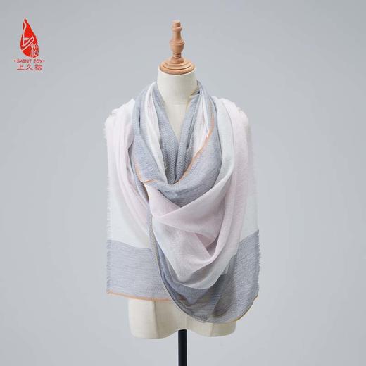 SAINTJOY/上久楷 羊毛围巾  披肩  羊毛 人字纹多彩缤纷格PJS23015 商品图5