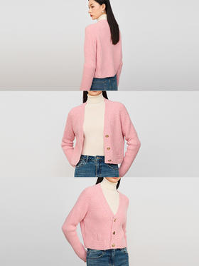 秋冬真的拒绝不了奶油粉开衫！