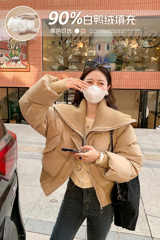 【折后再享2件88折】大翻领短款羽绒服 日常439/件 立减139.01 秒杀299.99/件！！ 商品图3