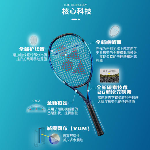 yonex尤尼克斯网球拍全新第七代EZONE 100/98 全碳素专业网球拍 商品图3