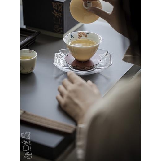 永利汇手绘麦穗防烫两才盖碗高档杏黄陶瓷泡茶杯单个茶具送礼盒 商品图4