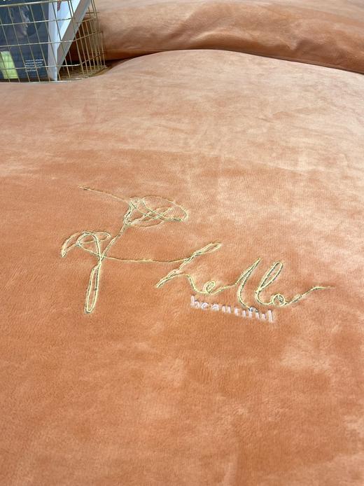 曼庭生活挚爱牛奶绒绣花四件套 商品图1