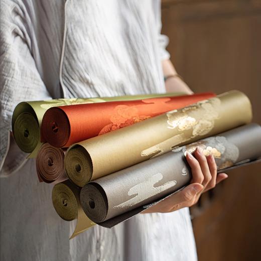 永利汇云松茶席织锦金丝提花工艺茶垫桌旗六色传统纹样茶道零配 商品图0