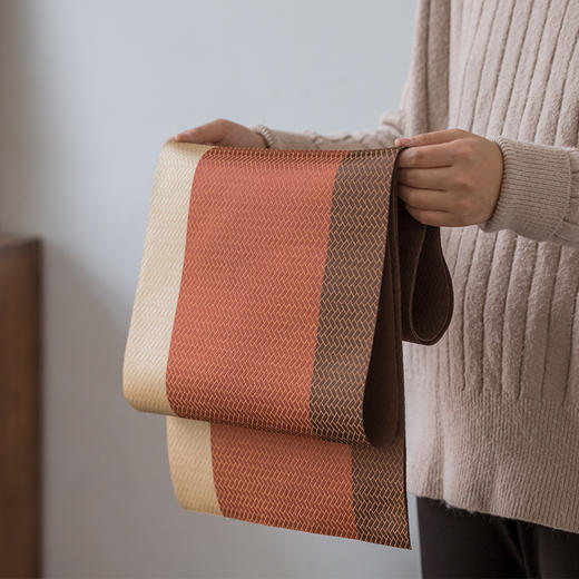 永利汇知舍石桥茶席原创三色拼接织锦工艺现代简约茶席茶垫茶道 商品图0