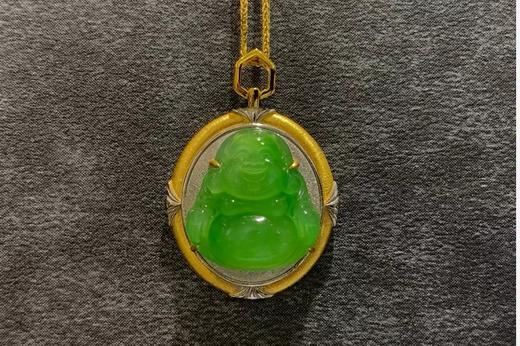 【御珠宫坊】金镶碧玉弥勒佛吊坠 商品图1