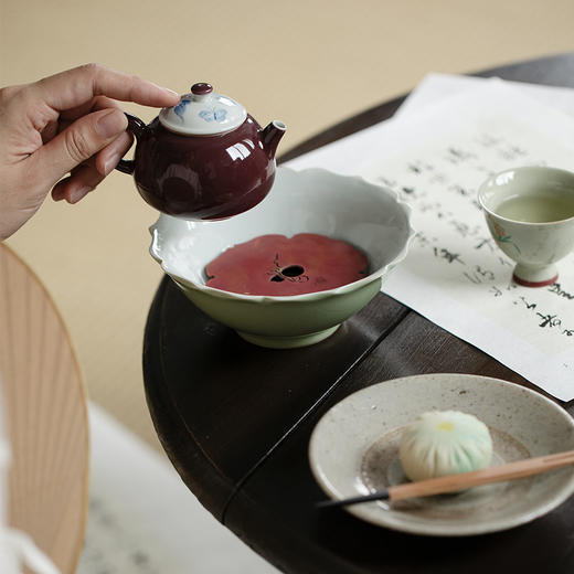 永利汇无落手工欣然棱口紫铜做旧壶承茶功夫铜配件双层蓄水带盖复古手绘 商品图2